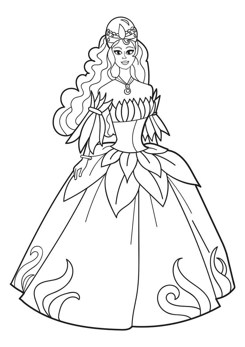 Coloriage princesse A  la fAªte